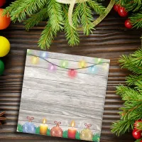 Country Rustic Ornaments on Wood Christmas Post-it Notes