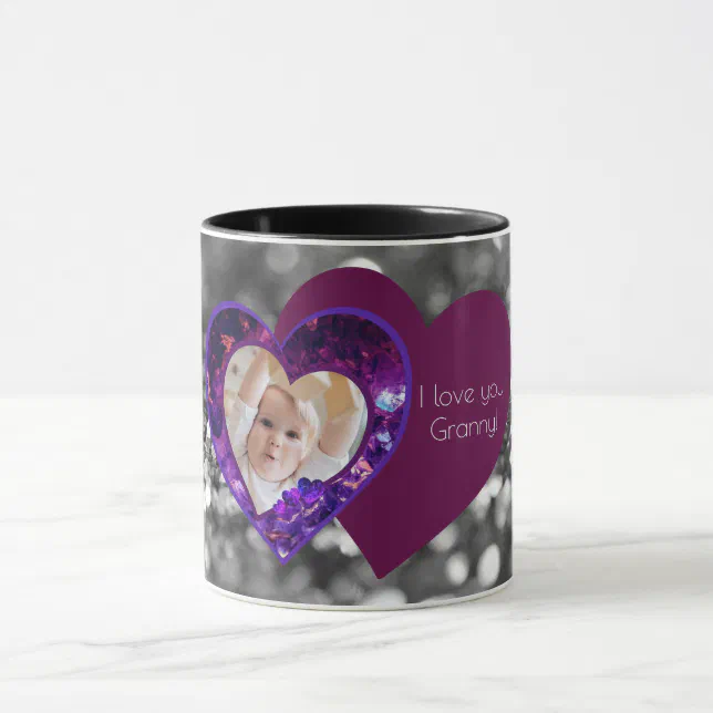 Heart gems with message  mug