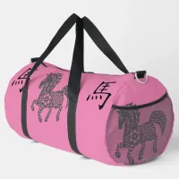 Black, Pink, Grey, Year of Horse Chinese Zodiac | Duffle Bag