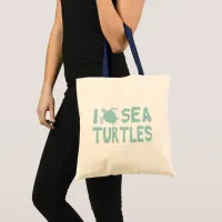 I Love Sea Turtles Cute Marine Wildlife Tote Bag