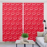 Your Logo Here Red Blackout Curtains