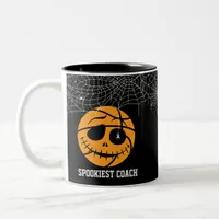 Halloween Basket Ball Trick or Basketball Birthday Two-Tone Coffee Mug