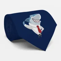Great White Shark Office Clothes Cartoon Necktie