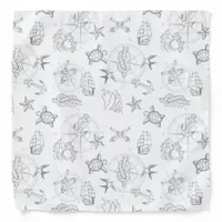 Nautical Sailor Tattoos Gray and White Patterned Bandana