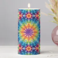  Tie Dye Spiral in Purple Pillar Candle