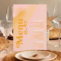Sunshine Typography Wedding Pink/Marigold ID1048 Menu