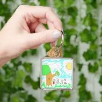 Add your Children's Artwork to this      Keychain