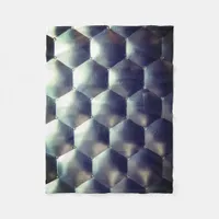 Hexagon 3D Effect - Metal Pattern Texture Fleece Blanket