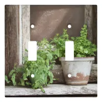 Pretty Plants in Rustic Window Light Switch Cover