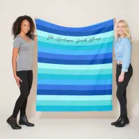 Summer Fresh Ocean Shades Striped Fleece Blanket
