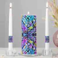 Colors of Life Abstract Kaleidoscope Pattern Unity Candle Set