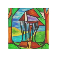 Abstract - Cabin in the forest Wood Wall Art