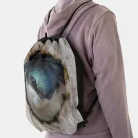 Tree Swallow Songbird in Nestbox Drawstring Bag