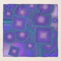 Geometric Harmony in Blues and Purples Scarf