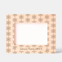 Family Name Snowflake Christmas Pattern 7x5 Wooden Etched Frames