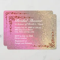 Shades of Pink and Gold Bridal Shower Invitation