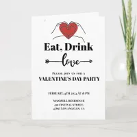 White Eat Drink and Love Valentine's Day Invitation