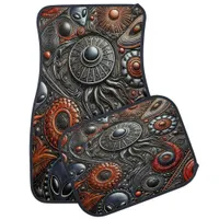 Alien Craft & Cosmic Symbols Unveiled Car Floor Mat