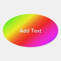 Diagonal Rainbow Gradient Red to Green Oval Sticker