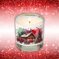 Monogram Festive Vintage Christmas on white | Scented Candle