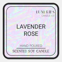 Chic Bold Modern Holographic Soy Candle Label