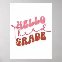 Hello Third Grade Back to School Poster