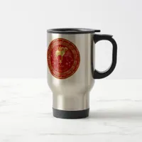 Chinese Zodiac Sheep Red/Gold ID542 Travel Mug