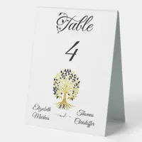 Golden Tree of Life Timeless Sophisticated Elegant Table Tent Sign