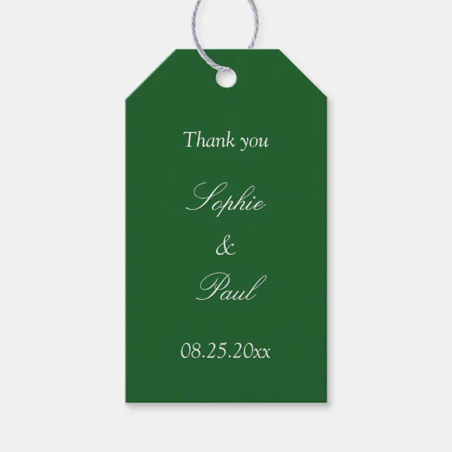 Dark Green Wedding Favor Thank You Gift Tags