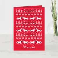 Jockey and Horse Rider Equestrian Christmas Holiday Card