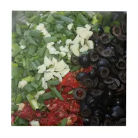 Colorful chopped Food Ceramic Tile