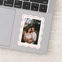 Custom Your Own Photo with Wavy pink Frame Sticker