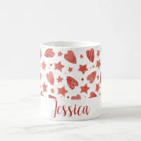 Valentine Hearts & Stars Pattern Coffee Mug