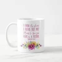 Christian Bible Verse Typography Floral Coffee Mug