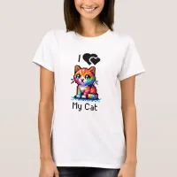 I Love My Cat | Pixel Art  T-Shirt