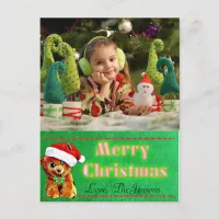 Cute Teddy Bear Christmas Postcard Personalized