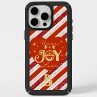 Christmas Nativity Scene Gold Red Glitter Monogram iPhone 15 Pro Max Case