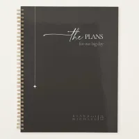 Chic Neutrals Wedding Plans Charcoal ID1020 Planner