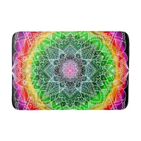 Color Burst Rainbow Prism Mandala Bath Mat