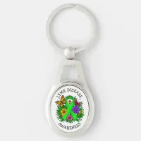 Lyme Disease Awareness Ribbon Keychain