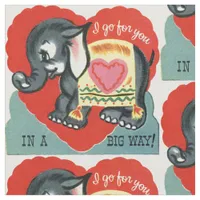 Vintage Elephant Valentine Fabric