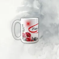 Floral Grey & Red Happy Mother's Day | Coffee Mug