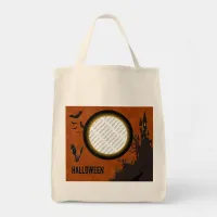 Bat, Haunted House Photo Frame and Orange Sky Tote Bag