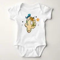 Dino Alphabet for Babies with Name Starting with P Baby Bodysuit