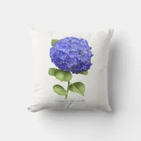 Blue Hydrangea Throw Pillow