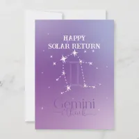 Zodiac Sign Gemini Lavender Flat Card