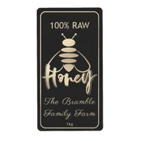 Soft Champagne Gold 100% Raw Honey Bee Label