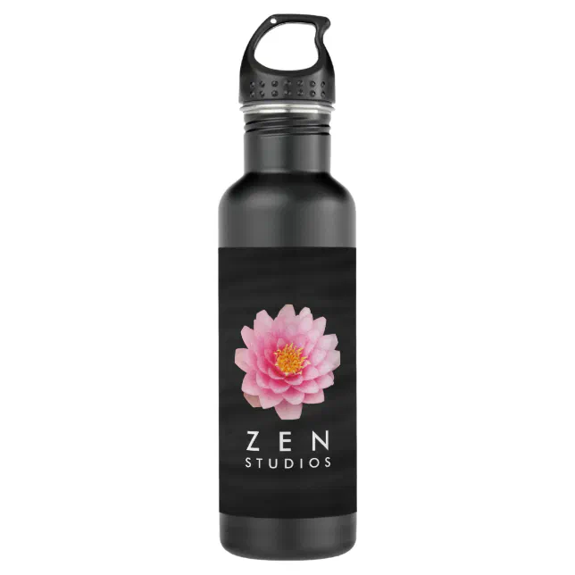 Elegant Floating Pink Lotus Flowers Stainless Steel Water Bottle