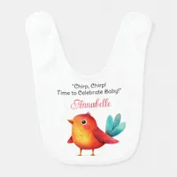 Bird-Themed Baby Shower Cute Watercolor Baby Bib