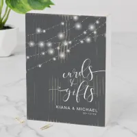 Modern String Lights Cards & Gifts Sign B&W ID585